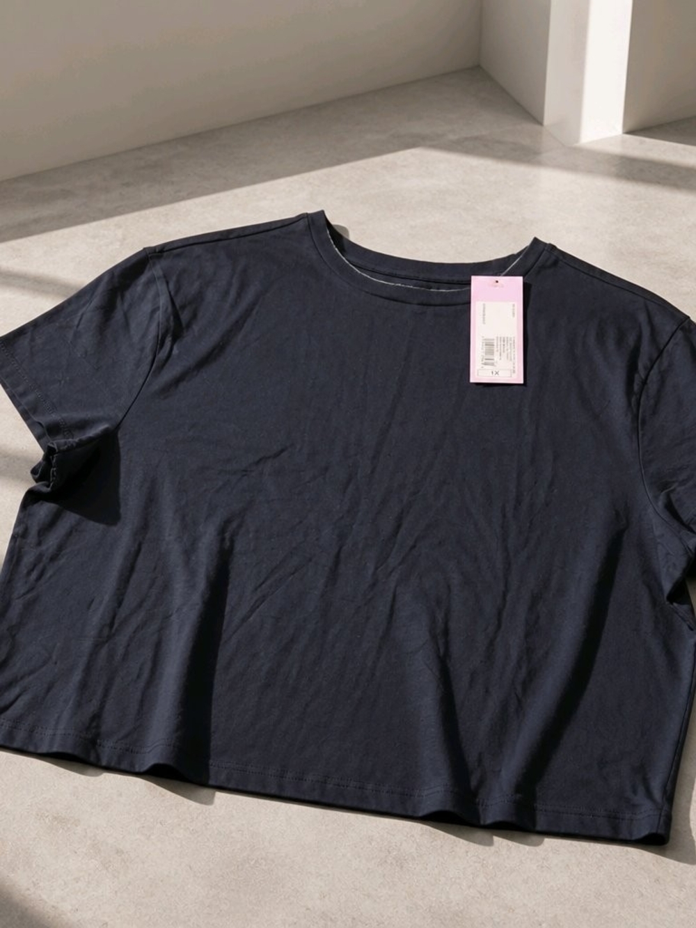 wild fable Navy Boxy Crop Tee